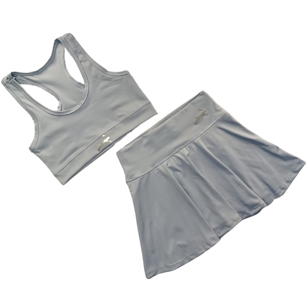 SET FALDA SHOR (LICRA NEGRA) + TOP UNICOLOR