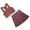 SET FALDA SHOR (LICRA NEGRA) + TOP UNICOLOR